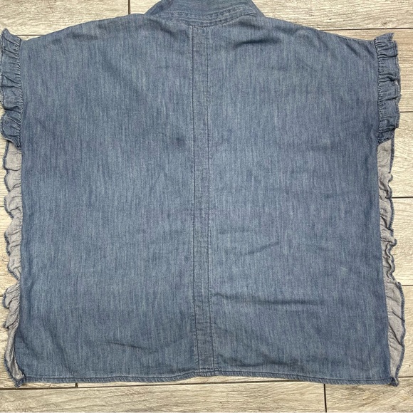 Madewell Indigo Ruffle-Side Shirt S - Picture 7 of 8